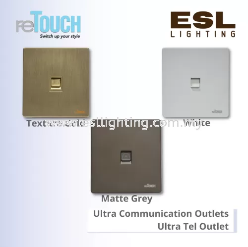 RETOUCH Ultra Communication Outlets - Ultra Tel Outlet - M073W – Ultra 1 GANG Tel Outlet (rj11)