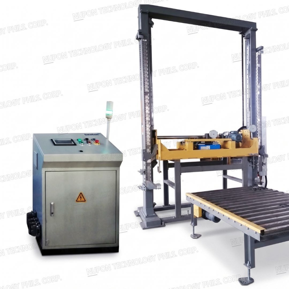 Wooden board strapping machine