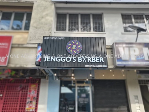 Jenggo's Barber 3D Box Up Lettering Signboard