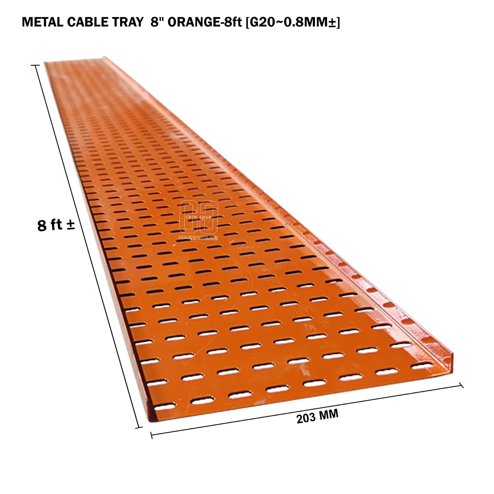 METAL CABLE TRAY 8" ORANGE 8ft G20 0.8MM卤
