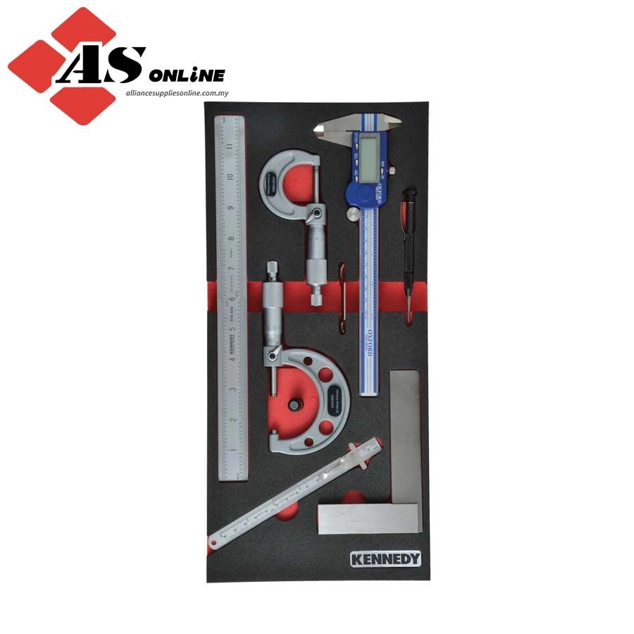 KENNEDY 7 Piece Engineers Measuring Set in 1/3 Foam Inlay for Tool Chests / Model: KEN5950010K