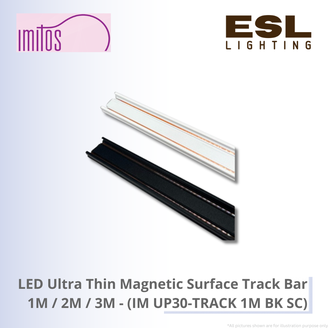 IMITOS LED Ultra Thin Magnetic Surface Track Bar 1M / 2M / 3M - IM UP30-TRACK 1M BK SC