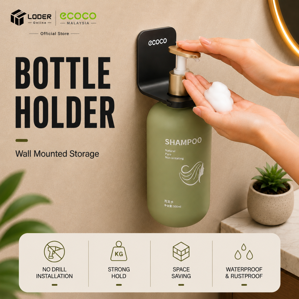 LODER ECOCO Bottle Holder Wall Mounted Water Bottle Holder Tumbler Holder No Drill Storage Rack