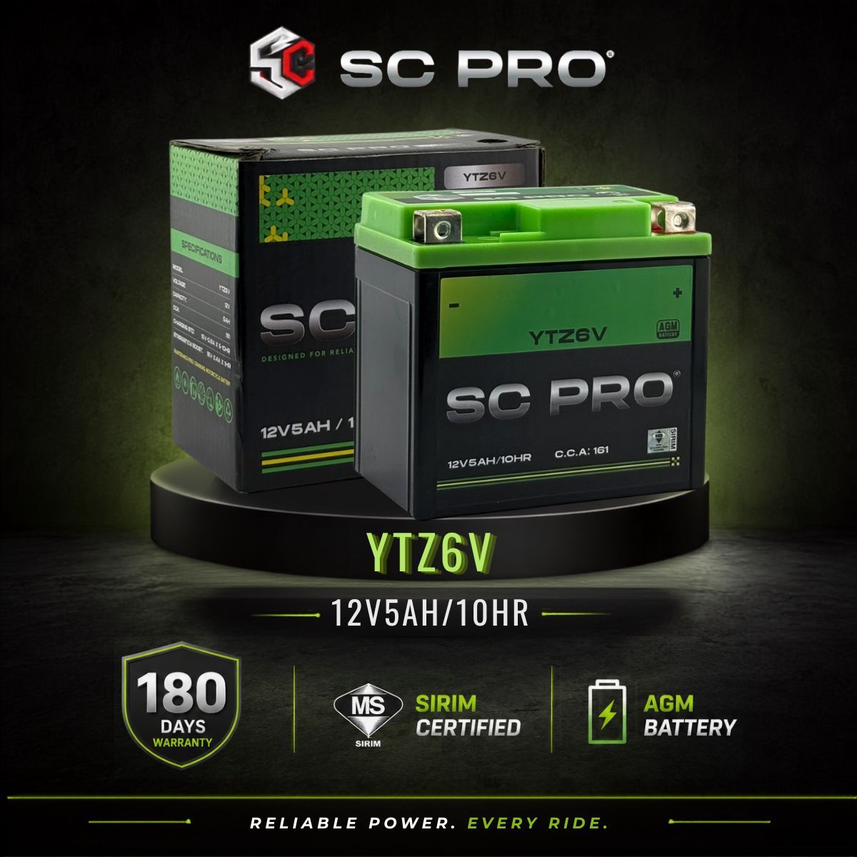 YTZ6V SC PRO - Bateri ADV150/ADV160/PCX150/RS150/RSX150/VARIO 150/160