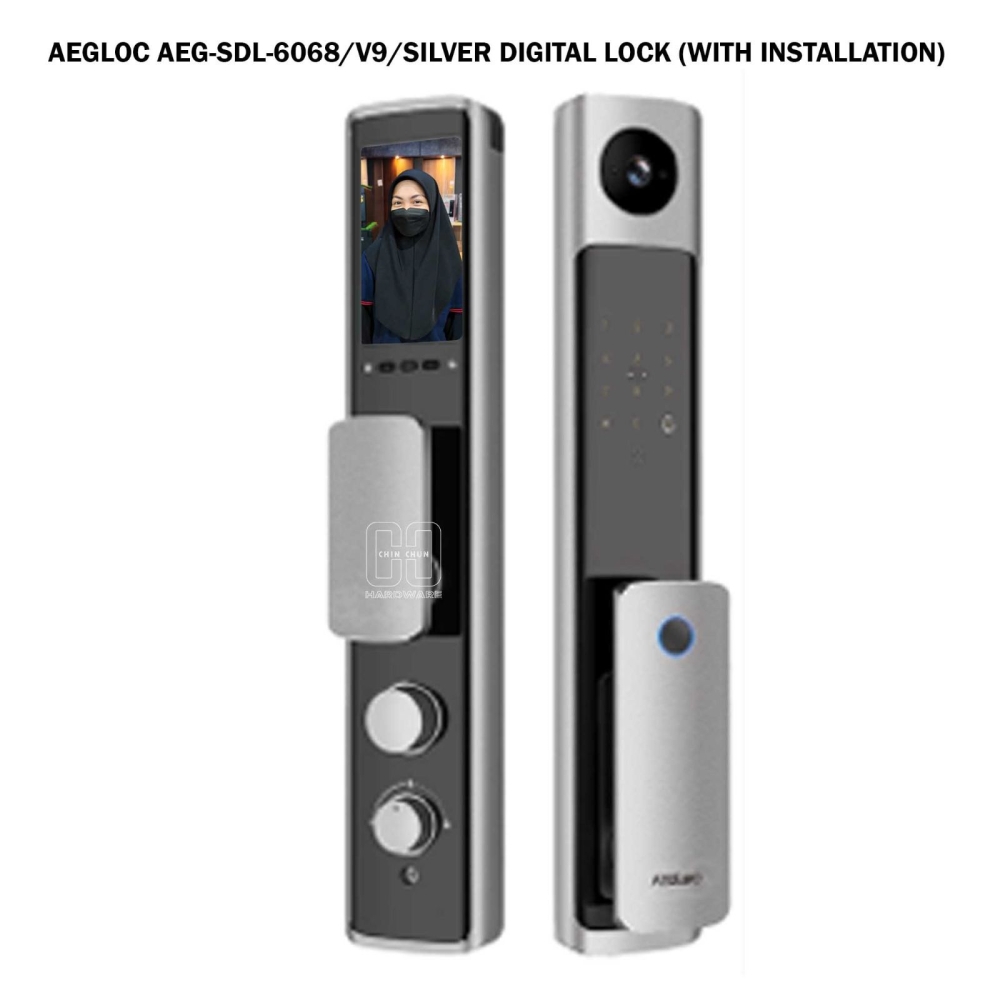 AEGLOC AEG-SDL-6068 / V9 / SILVER DIGITAL LOCK (WITH INSTALLATION)