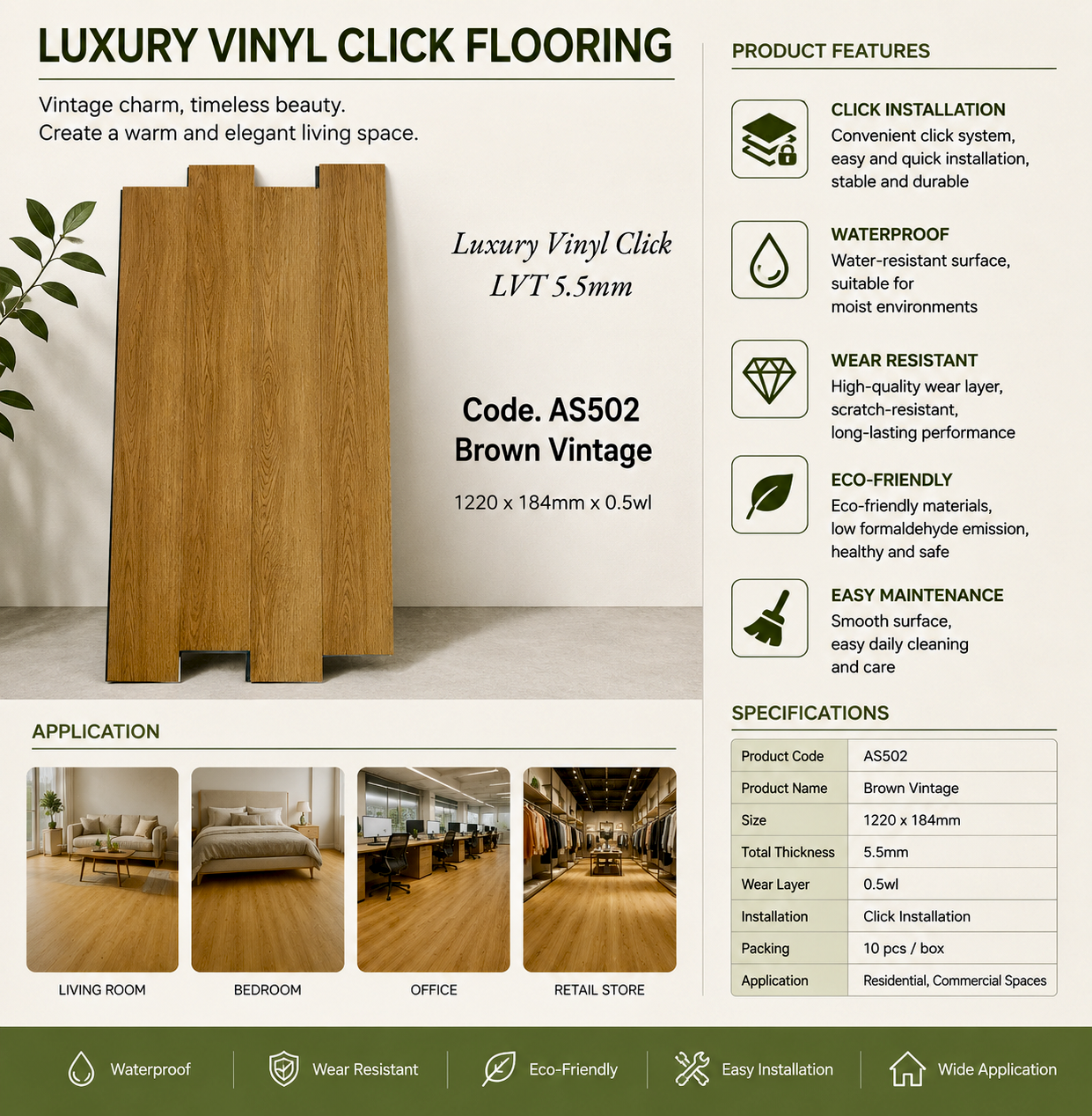 VINYL CLICK 5.5MM CODE AS502