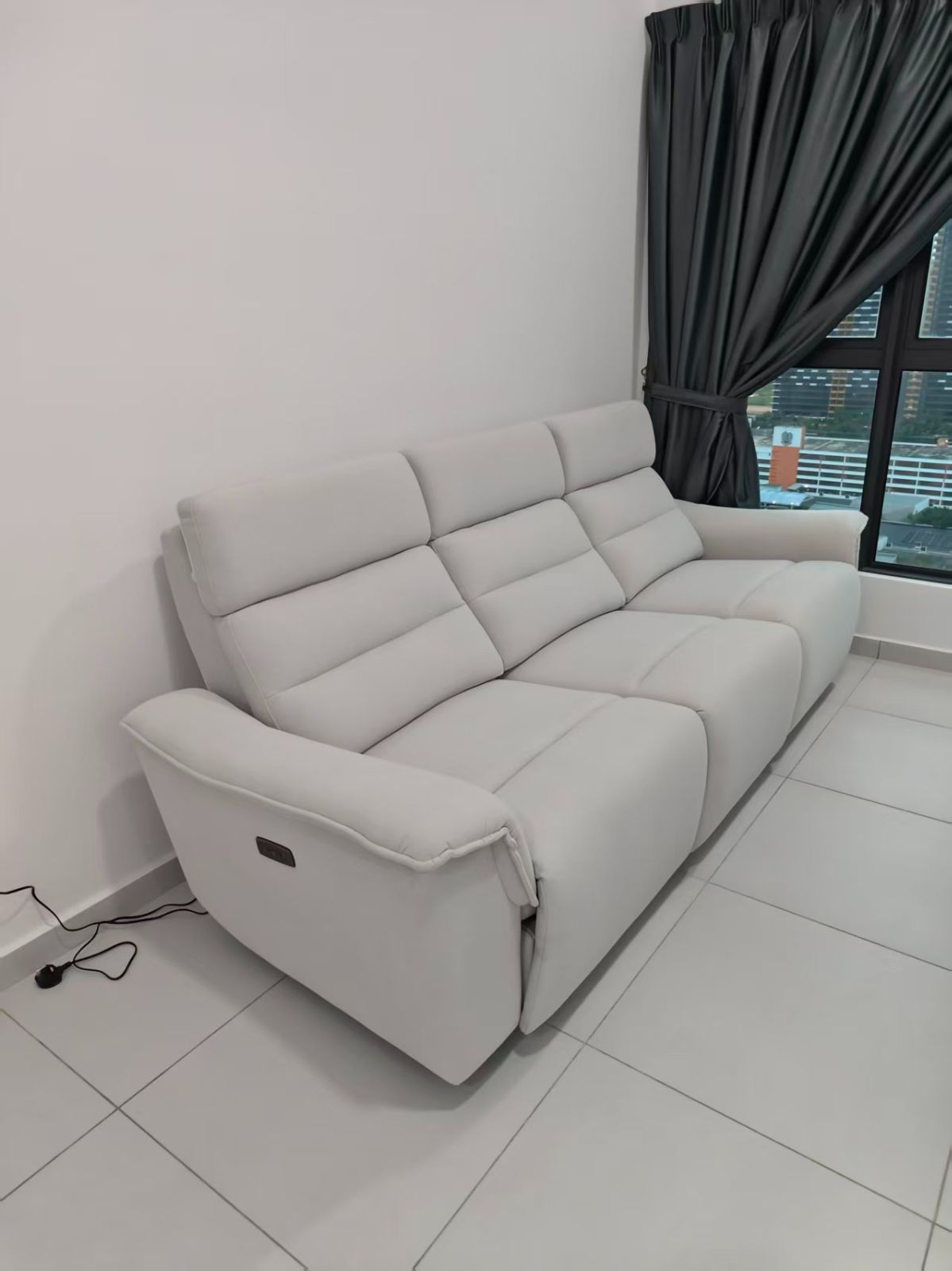 3 Seater Electric Recliner Sofa | Power Reclining Sofa with Easy Clean Fabric | 3 Seater Power Recliner Couch | Best Sofa Furniture Showroom In Penang | Deliver Penang, Andaman, Tanjong Tokong, Straits Quay, Batu Kawan, Bertam, Kulim, Sungai petani