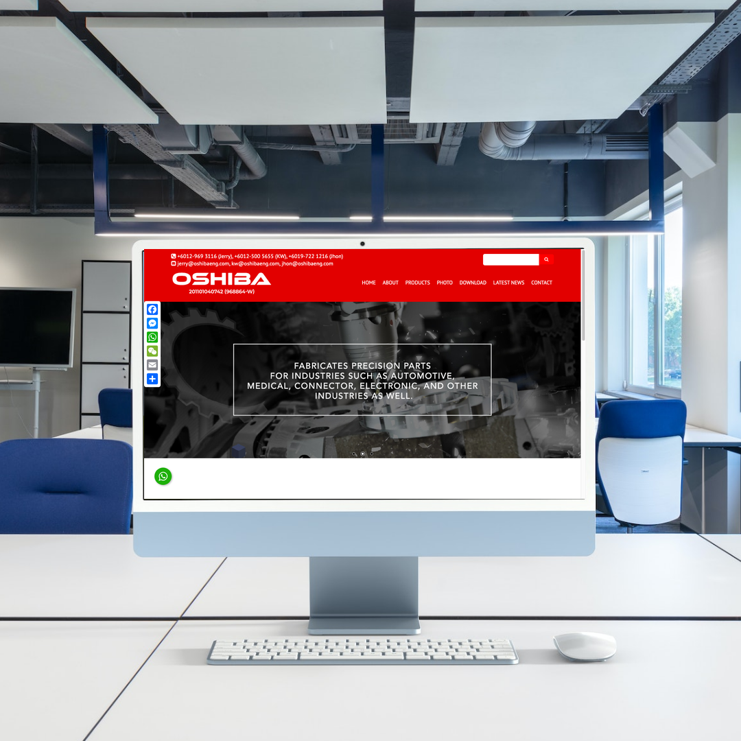Oshiba Technology Sdn Bhd Website Design & SEO Case Study | Precision Machining Parts Supplier Bahru in Johor