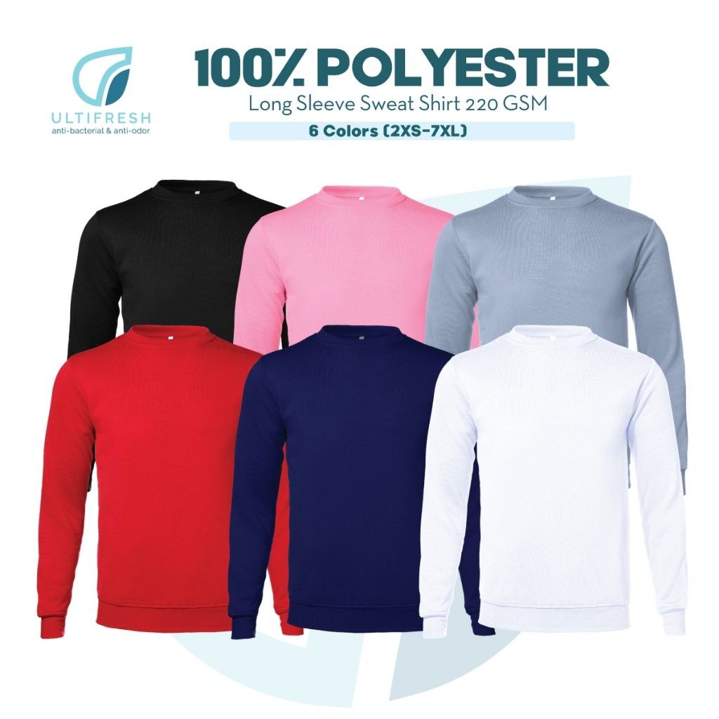 ULTIFRESH Anti-Bacterial Long Sleeve Sweat Shirt Lelaki Unisex URS21
