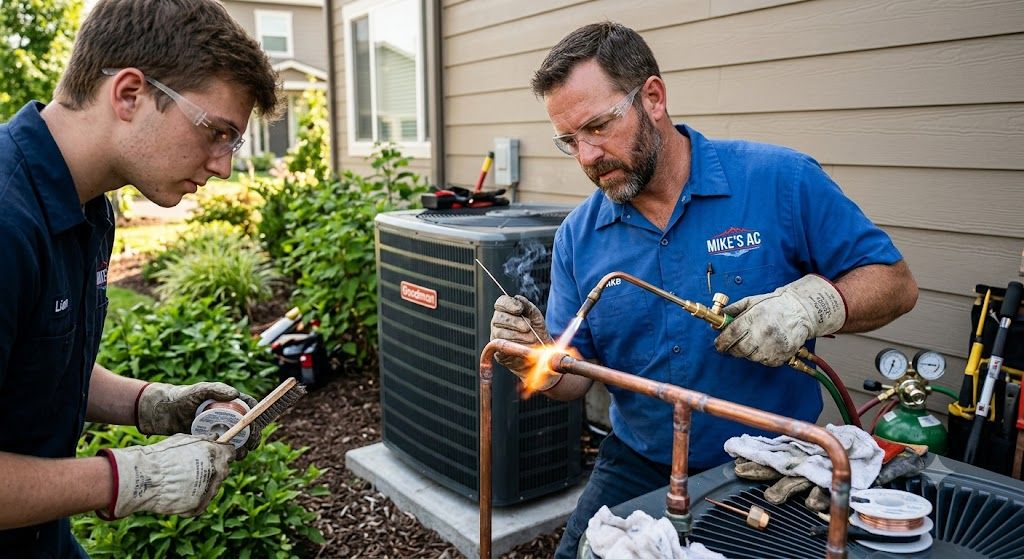 AC system installation brazing techniques