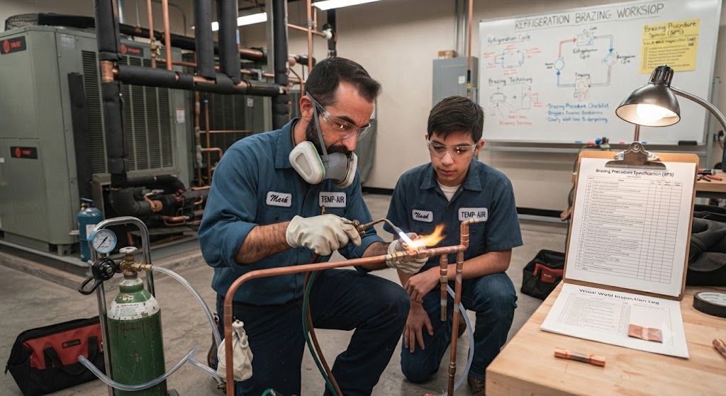 HVAC copper refrigeration line brazing standards