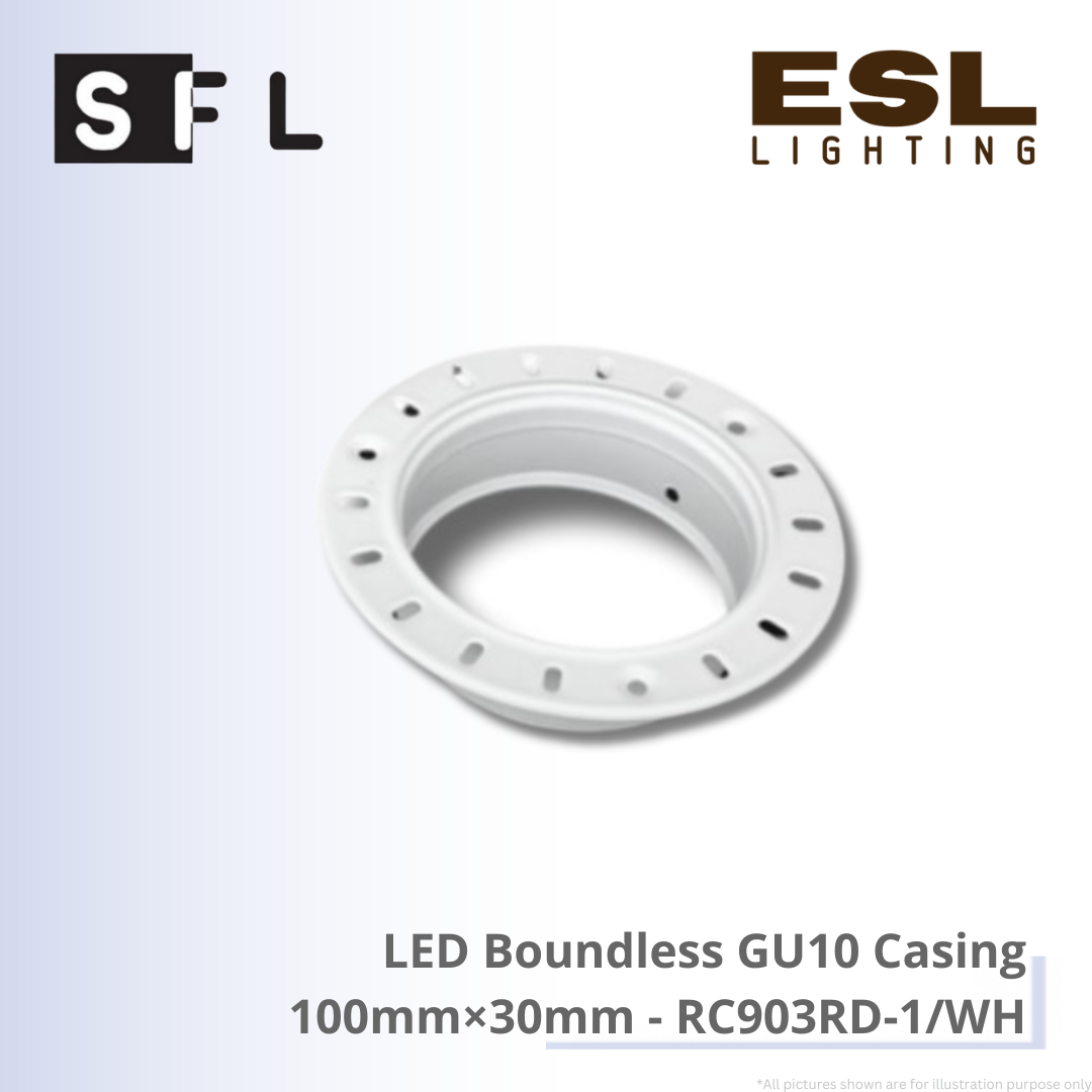 SFL LED Boundless GU10 Casing 100mm×30mm - RC903RD-1/WH