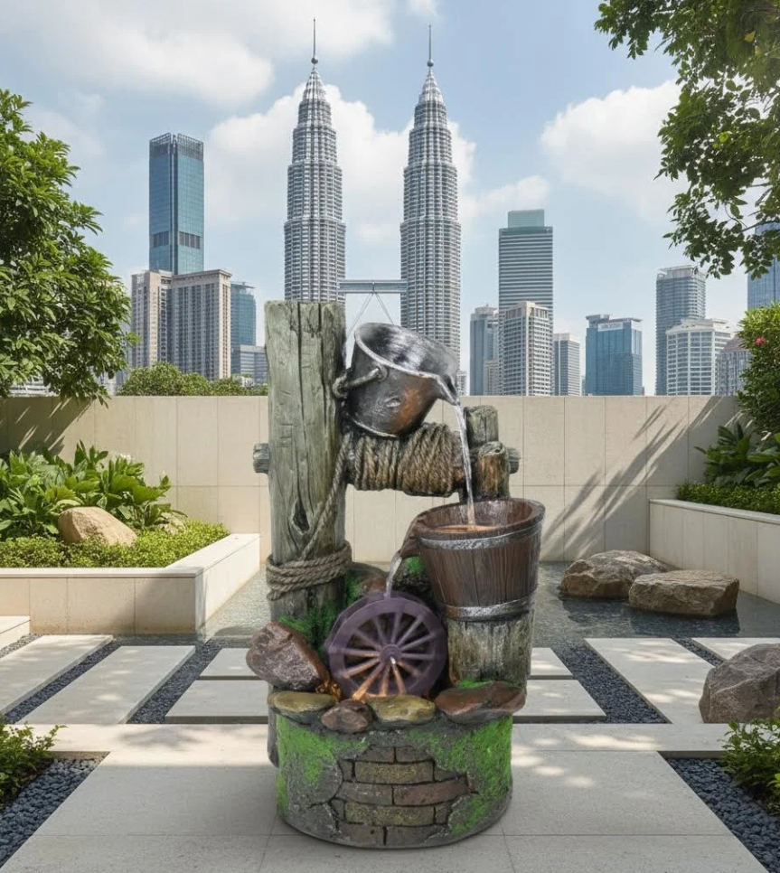 Premium Water Fountain Flowing water brings wealth ornaments, feng shui wheel, entrance circulating water fountain, floor-to-ceiling living room decoration, landscaping to attract wealth