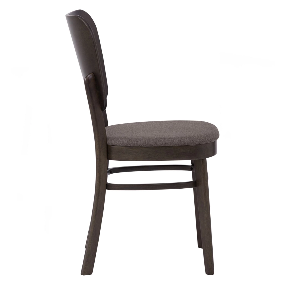 Beverly Dining Chair (Dark Walnut, Brown Fabric)