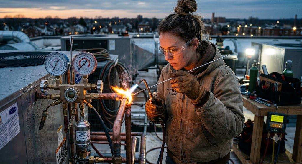 HVAC refrigeration oxy acetylene brazing process
