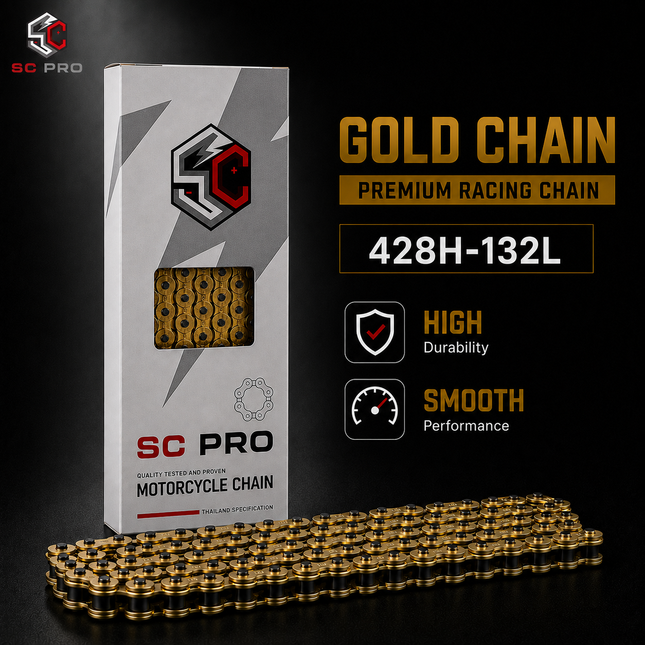 GOLD CHAIN SC PRO - 428Hx132L