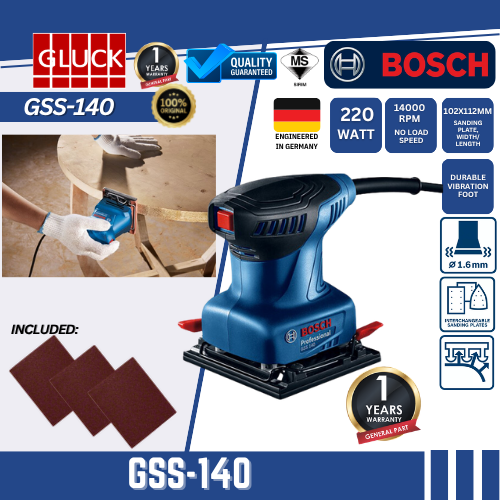GSS140 BOSCH MACHINE Orbital Sander GSS140 GSS 140 220W MESIN GOSOK KAYU PAPAN