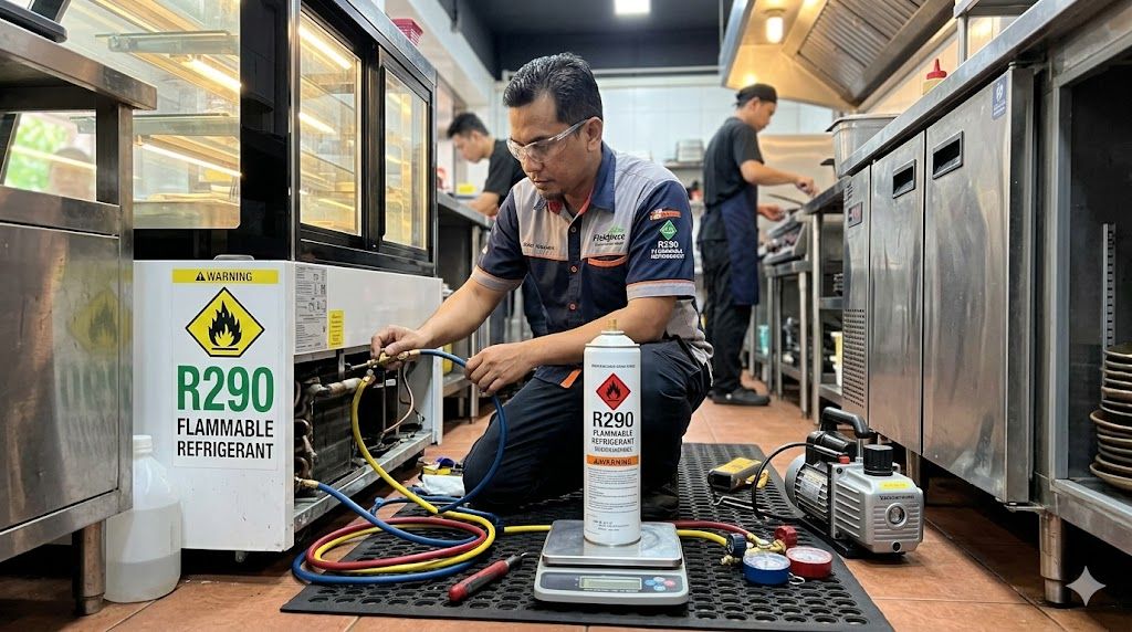 R290 refrigeration maintenance charging equipment