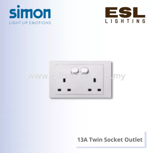 SIMON E6 SERIES 13A Twin Socket Outlet - 724583