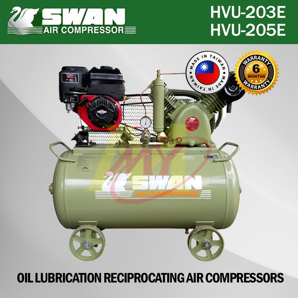 Swan HVU-203E/205E High Pressure Air Compressor 175L/237L c/w Certificate (Engine Type) [Code: 9879]