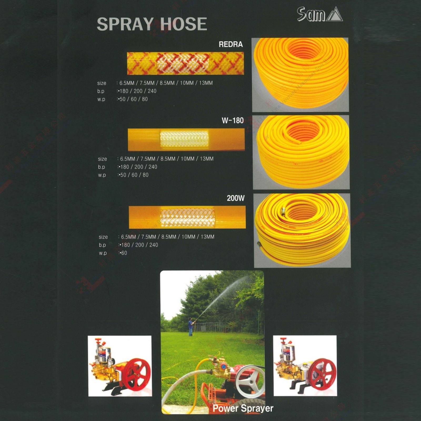SAMHOSE BRAND SPRAY HOSE - PEDRA W180 200W