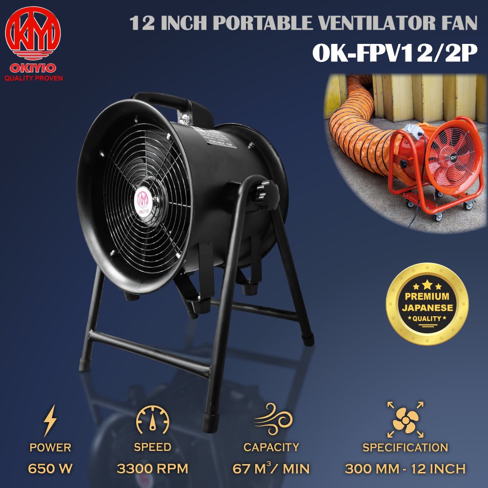 OKIYIO 12" HIGH SPEED VENTILATOR FAN
