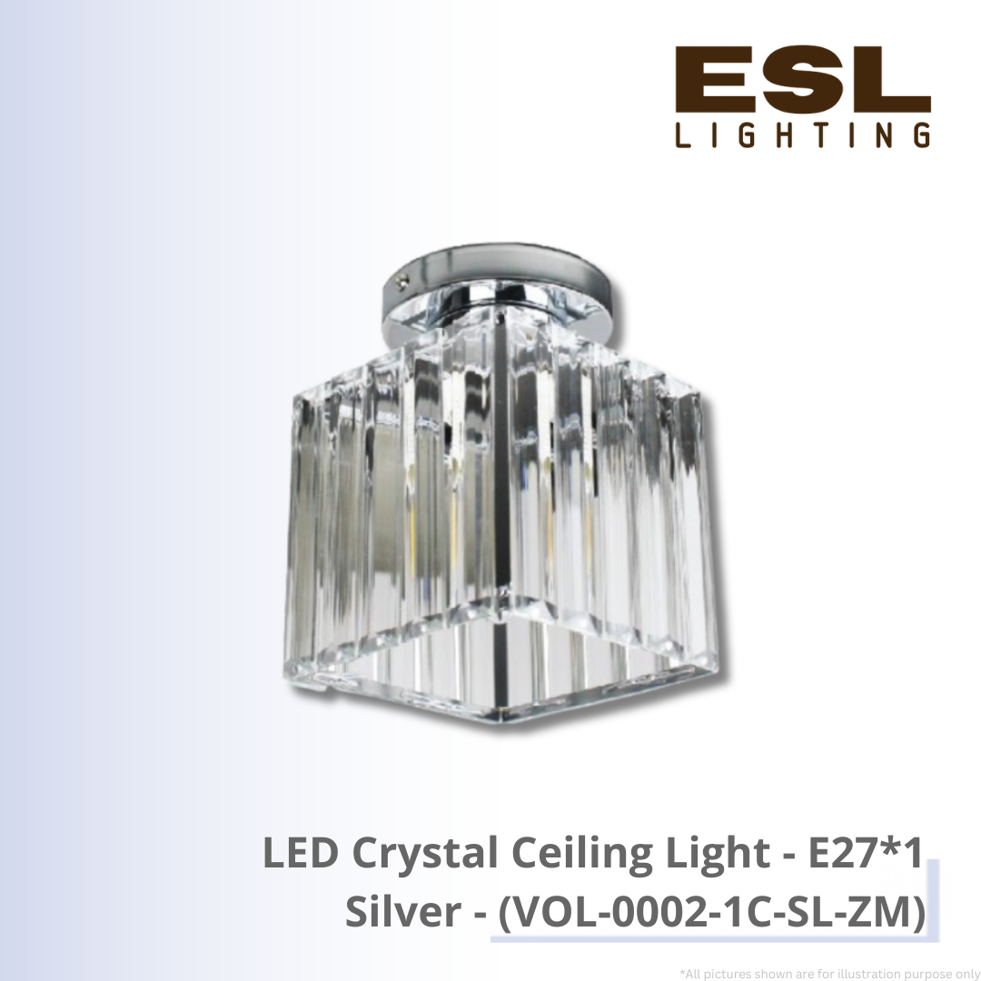 LED Ceiling Light E27*1 Silver - VOL-0002-1C-SL-ZM