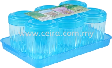 CEIRA 8804/6 6pcs 900ml Round Canister set