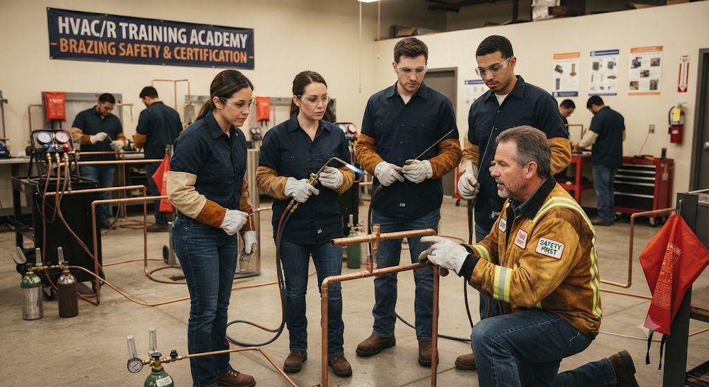copper pipe brazing HVAC technician safety course
