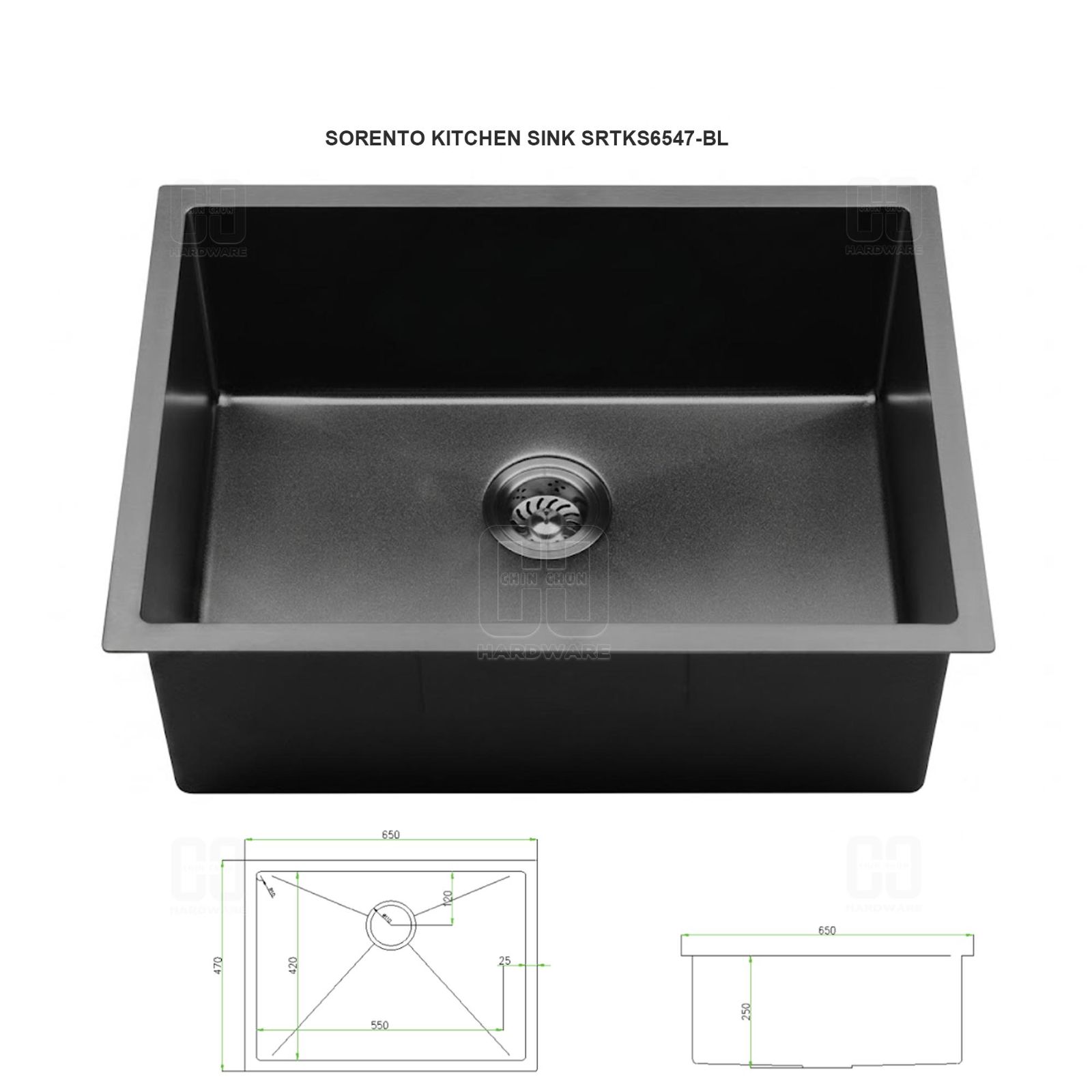 SORENTO KITCHEN SINK SRTKS6547-BL