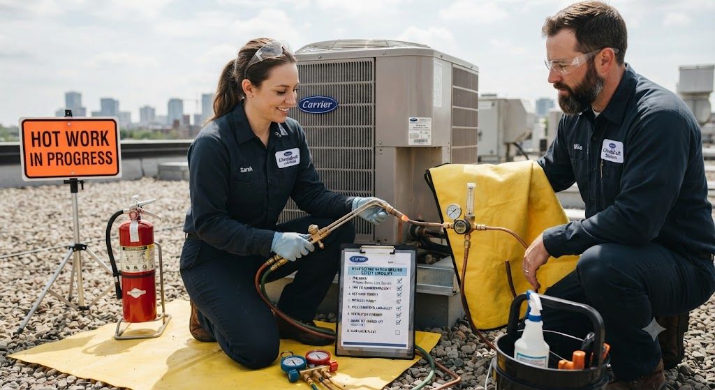 HVAC refrigeration brazing safety checklist technicians