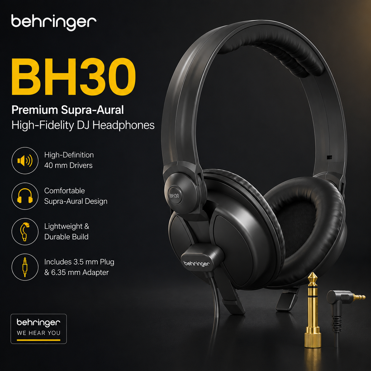Behringer BH30 – 高端贴耳式高保真DJ耳机