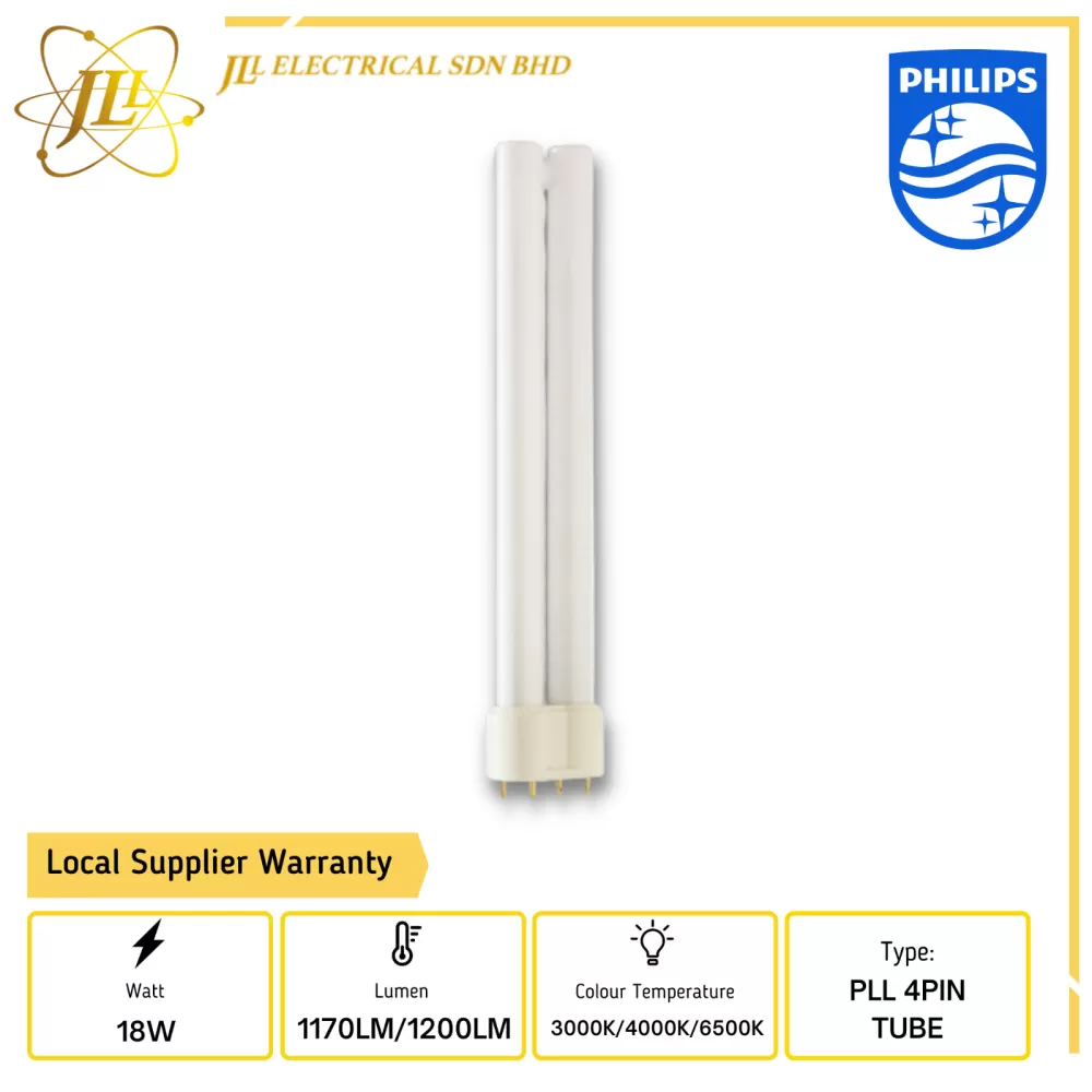 PHILIPS MASTER 18W PLL 4PIN 2G11 TUBE [3000K/4000K/6500K] 