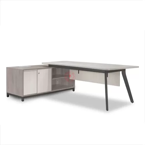 Oak Director Table | CEO Office Table | Manager Supervisor L Shape Table | Meja Office | Meja Pejabat