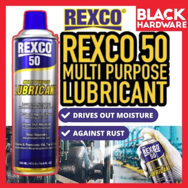 Black Hardware REXCO 50 Multi Purpose Lubricant Spray 4d Anti Rust Spray Rust Remover Spray Multipurpose Spray Tahan Kar