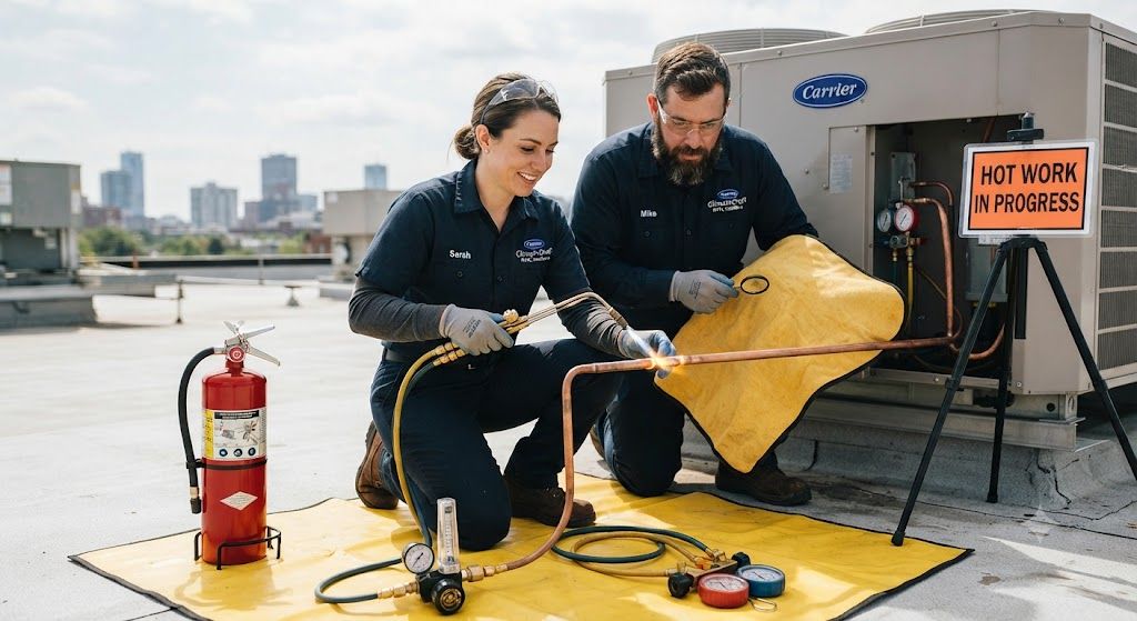copper tubing safe brazing HVAC technicians