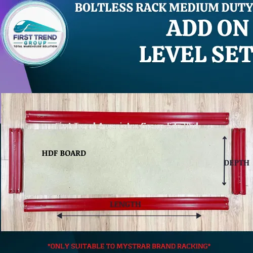 Add On Extra level set -  Medium Duty Boltless Rack - HDF Board