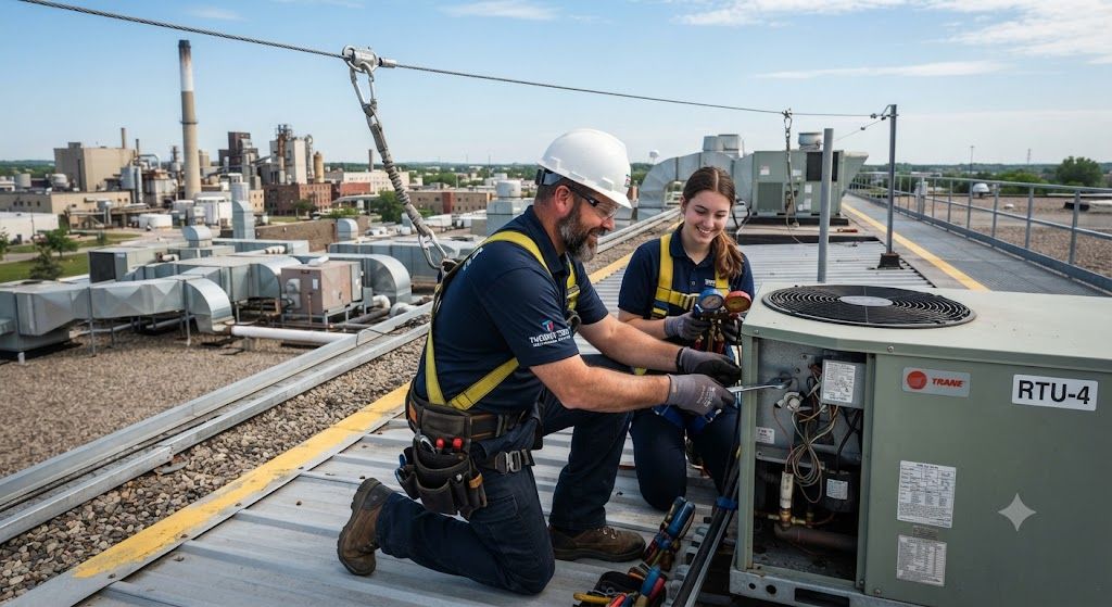 industrial HVAC working at height procedures