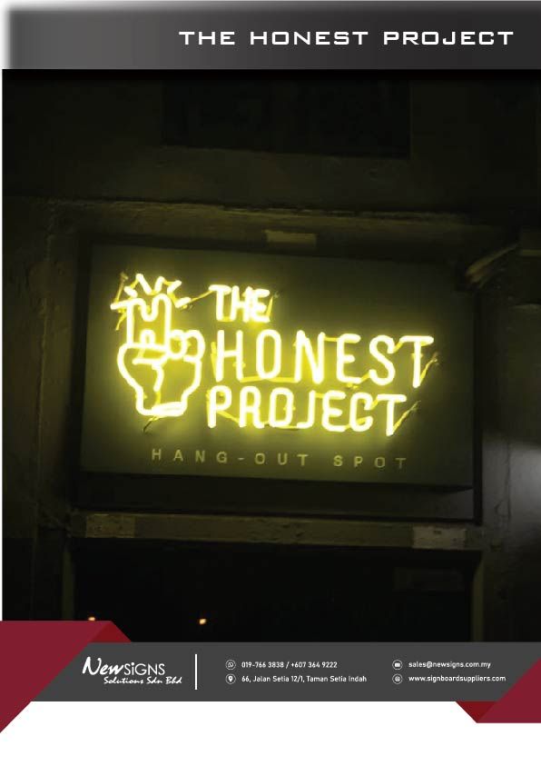 Neon-Light + Aluminum Base_The Honest Project