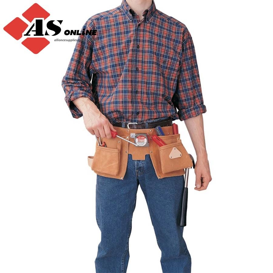 KENNEDY Tool Belt, Leather, Tan, 10 Pockets, 220 x 550mm / Model: KEN5933510K