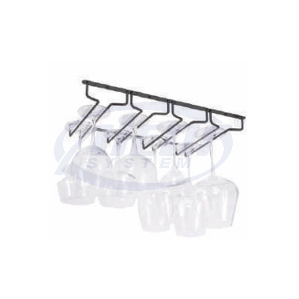 4 Row Glass Holder #GHB-W340-04-BL