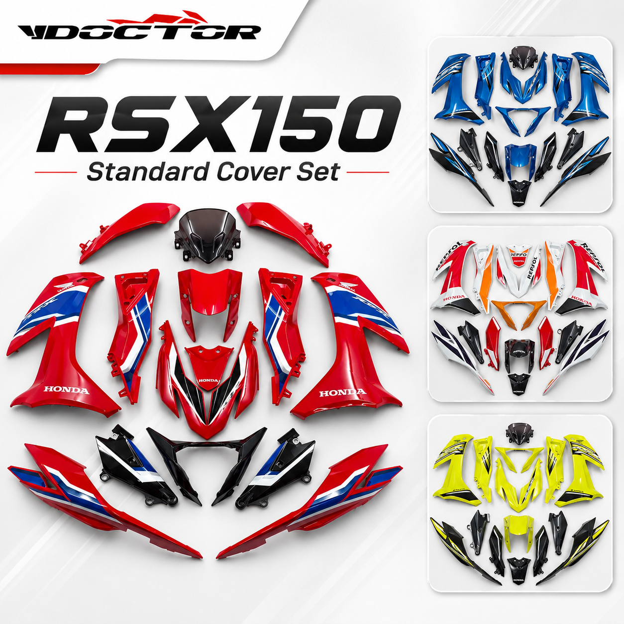 RSX150 Doctor Standard Siap Tanam Cover Set Motor ( 4 Design )