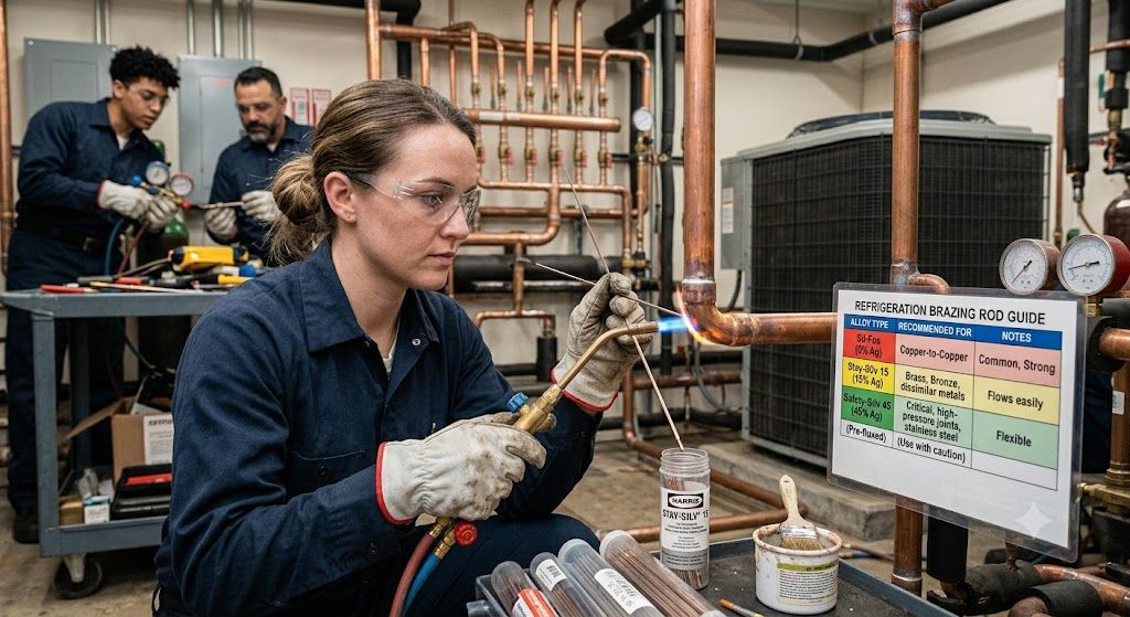 refrigeration system brazing filler rod guide