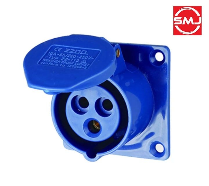 Shinohawa 113 16A 3 Pin Industrial Wall Socket (Blue) INDUSTRIAL SOCKET ...
