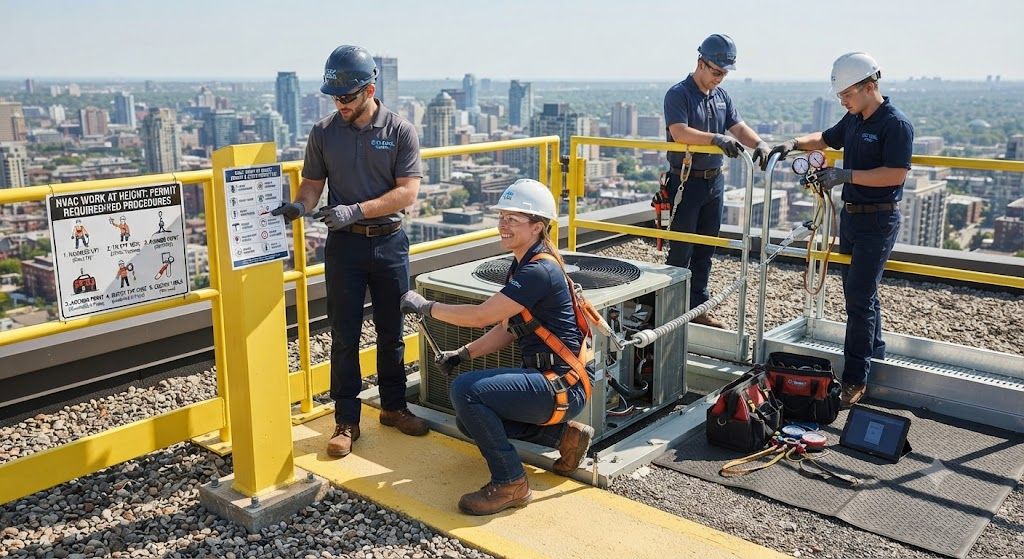 HVAC work at height permit procedure