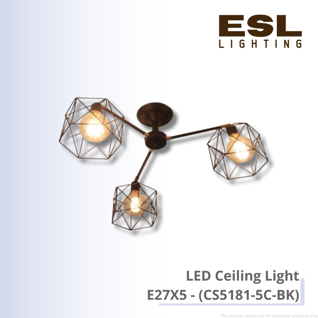 LED Ceiling Light E27X5 - CS5181-5C-BK
