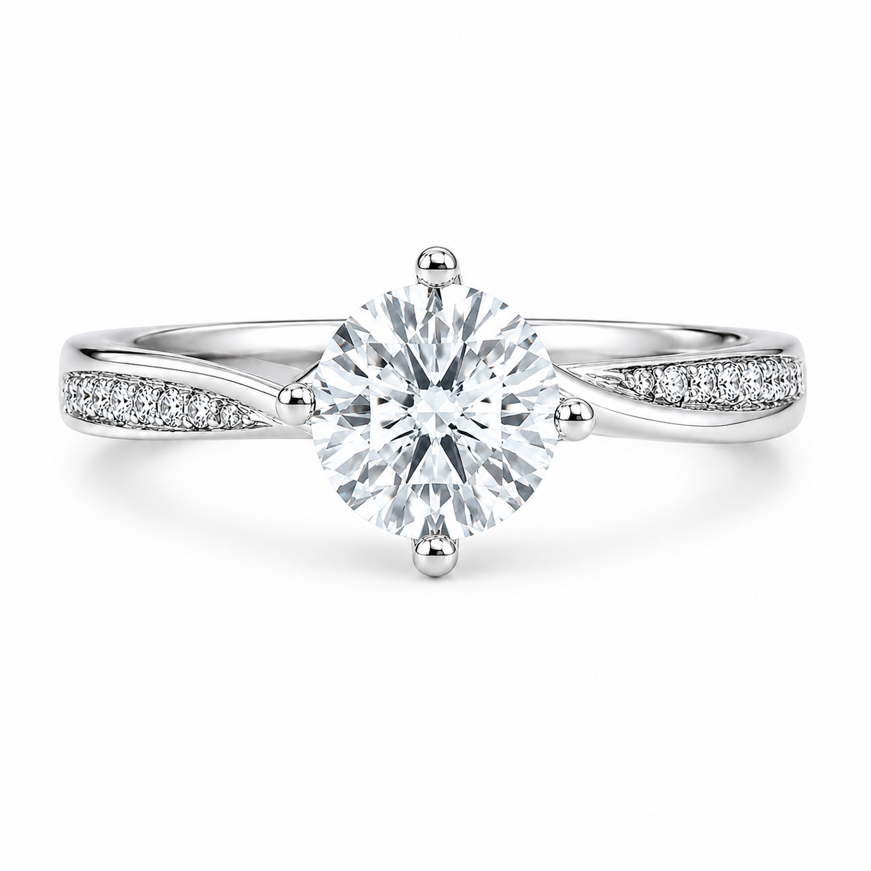 Roman & Co庐 Auvienne Sculpted Pav茅 Solitaire Ring