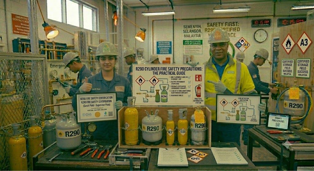 R290 cylinder fire safety precautions