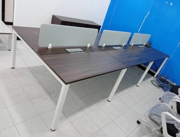 Office Furniture Puchong Office Workstation Table Cluster Of 6 Seater | Office Cubicle | Office Partition | Meja Pejabat