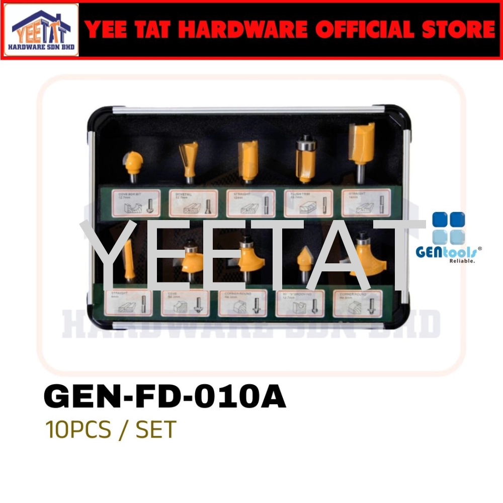 [ DONGCHENG ] GENTOOLS Router bit Set For Trimmer (6/10/15/24pcs)